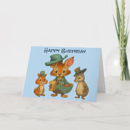 Cartão Happy Birthday Funny Cute Cartoon Animal Delivery 