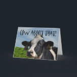 Cartão Happy Birthday Funny Dairy Cow and Pasture<br><div class="desc">Happy Birthday Funny Dairy Cow and Pasture Greeting Card</div>
