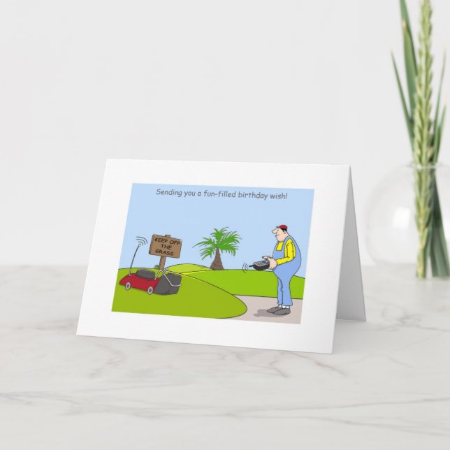 Cartão Happy Birthday Gardening Cards, funny gardener (Frente)