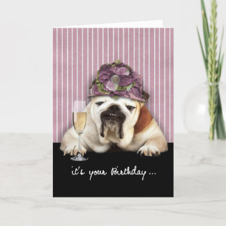 Cartão happy birthday, getting older, humor, dog