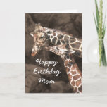 Cartão Happy Birthday Giraffe Mom and Baby Customize<br><div class="desc">The love shows through in this portrait photo of a mother giraffe and her child. You can personalize or change completely the saying both inside and out of the card.</div>