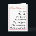 Cartão Happy Birthday girlfriend.boyfriend,wife,husband<br><div class="desc">from my word art collection of birthday cards.  very popular,  thank you</div>