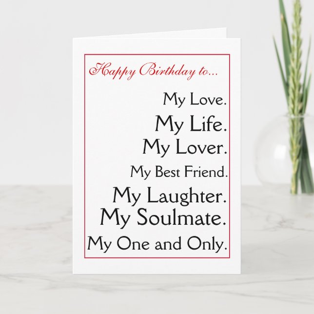 Romantic One & Only Birthday Card Girlfriend Birthday Card