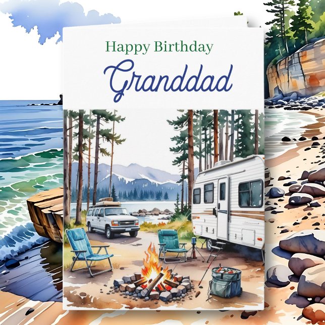 Cartão Happy Birthday Granddad | Fishing Tackle Box (Criador carregado)