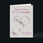 Cartão Happy Birthday Granddaughter<br><div class="desc">A beautiful sentiment expressed on this lovely card.</div>