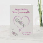 Cartão Happy Birthday Granddaughter<br><div class="desc">A beautiful sentiment expressed on this lovely card.</div>