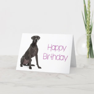 Cartão Happy Birthday Great Dane Puppy Dog Card - Verse