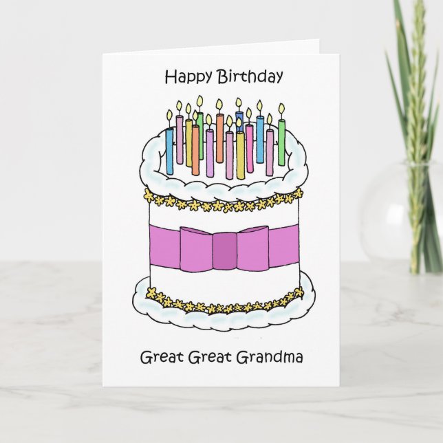 Cartão Happy Birthday Great Great Grandma (Frente)