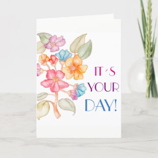 Cartão Happy Birthday greeting card with flowers