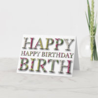 Happy Birthday Greeting with letters in relief