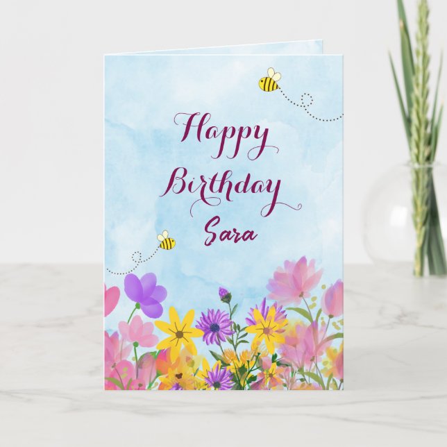 Cartão Happy Birthday Greetings Card  (Frente)