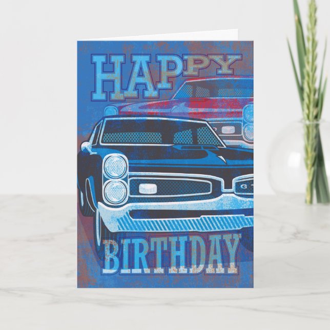 Cartão Happy Birthday GTO Cars (Frente)
