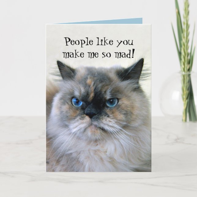 Cartão Happy Birthday Himalayan Persian Cat Humor (Frente)