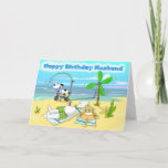 Cartão Happy Birthday husband<br><div class="desc">Here is a great Birthday card for your Husband whether. And the inner verse can be changed to your likening easily with zazzle tool. Alternatively you can send me an e-mail if you would prefer different text on the front cover.</div>