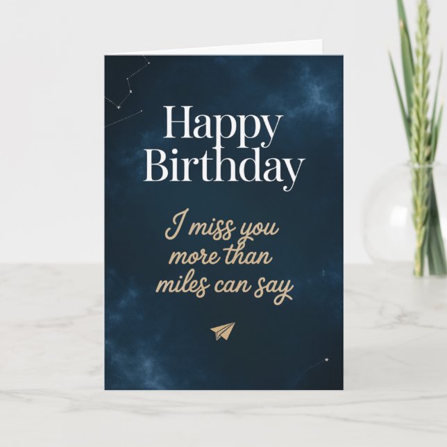 Cartão happy birthday i miss you card (Frente)