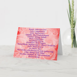 Cartão Happy Birthday in 16 languages