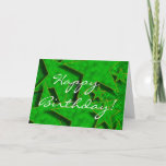 Cartão Happy Birthday in Green Stars Card<br><div class="desc">Happy Birthday in Green Stars Card</div>