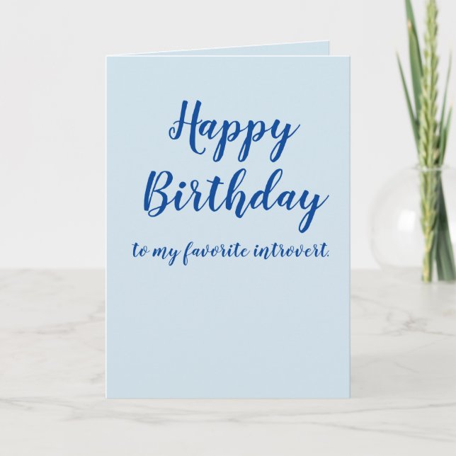 Cartão Happy Birthday introvert (customize) (Frente)