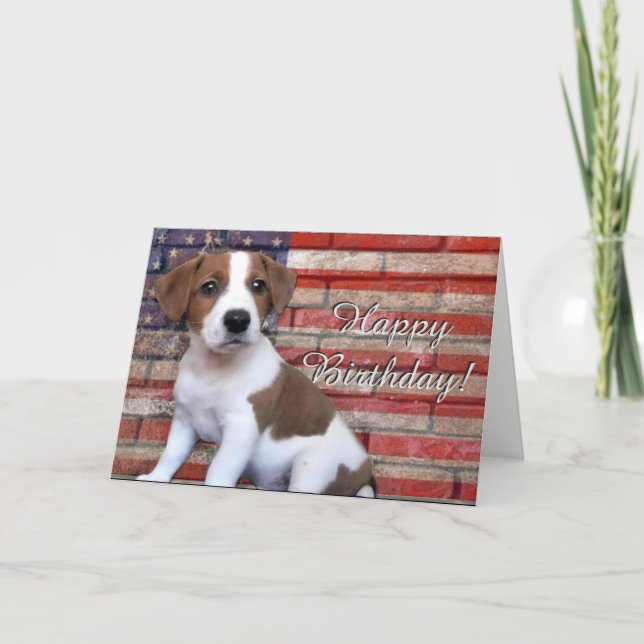 Cartão Happy Birthday Jack Russell Terrier greeting card (Frente)