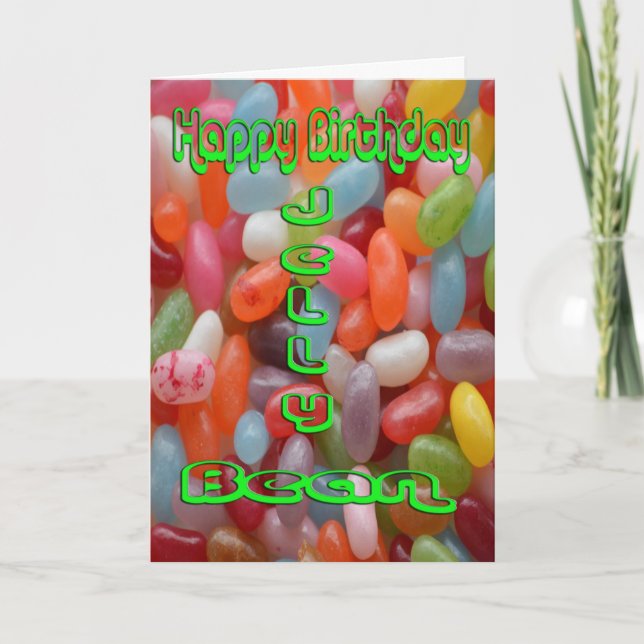 Cartão Happy Birthday Jelly Bean (Frente)