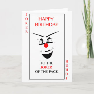 Cartão 'Happy Birthday' joker greeting card