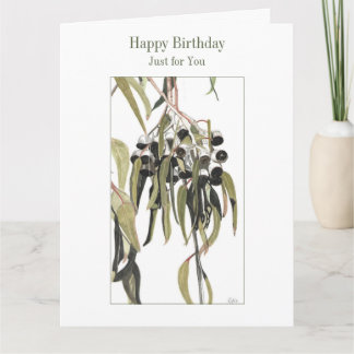 Cartão Happy Birthday Just For You Rustic Watercolor