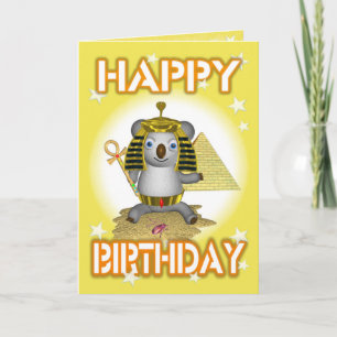 Cartão Happy Birthday King Tut Greeting Card