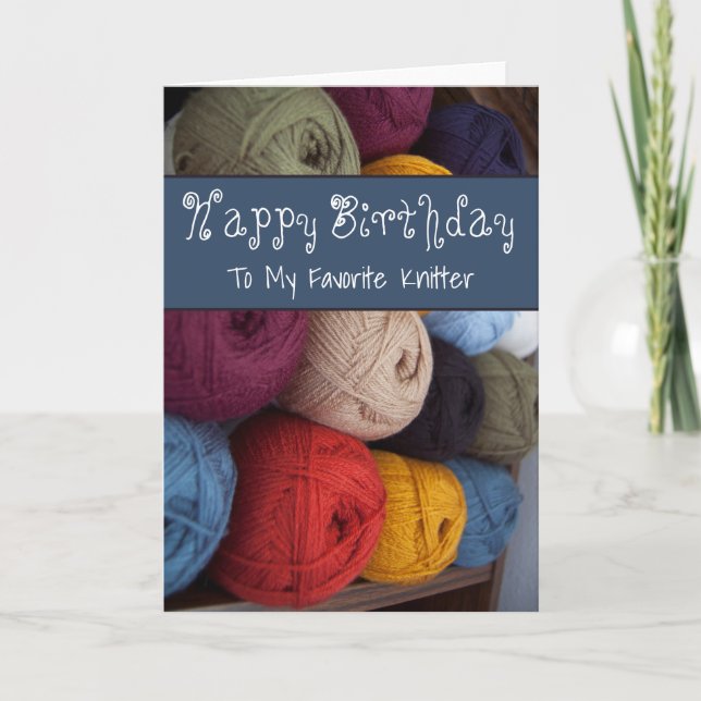 Cartão Happy Birthday Knitter Card Yarn Maker (Frente)