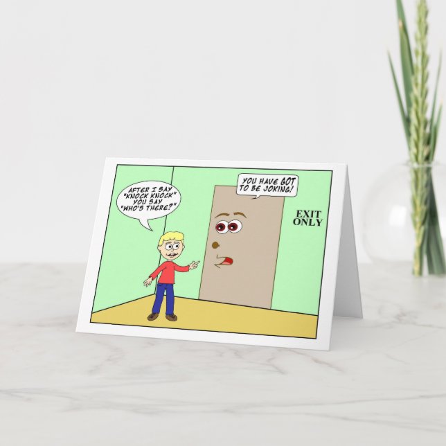 Cartão Happy Birthday Knock-Knock Humor for a Child (Frente)