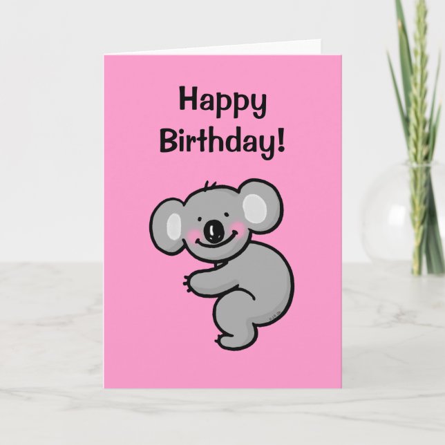 Cartão Happy birthday (koala bear) (Frente)