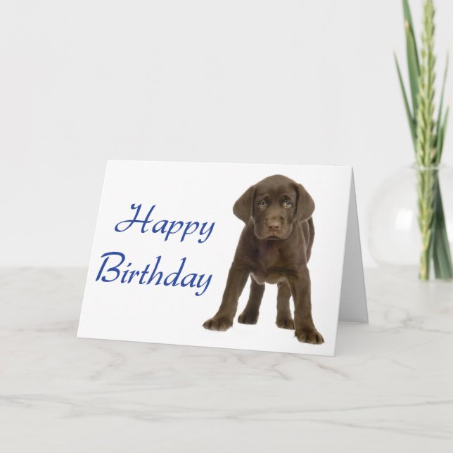 Cartão Happy Birthday Labrador Retriever Puppy Dog Card (Frente)