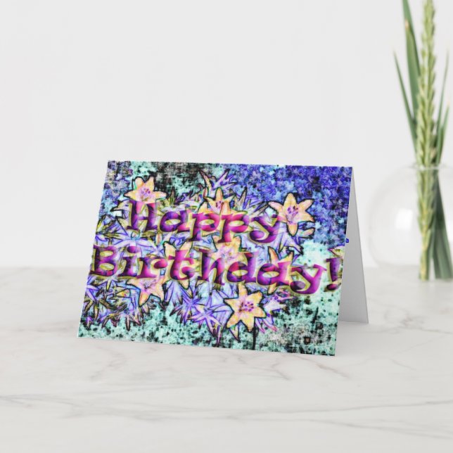 Cartão Happy Birthday lily card (Frente)