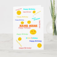 Happy Birthday, lots of times, add name front