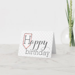 Cartão Happy Birthday | Mixed Font Grey Circle Stationary