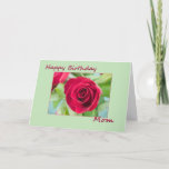 Cartão Happy Birthday Mom<br><div class="desc">Pretty Happy Birthday Mom card,   with pink rose.</div>