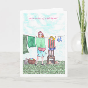 Cartão Happy Birthday Mom- childhood memories