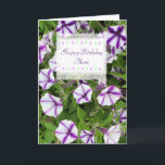 Cartão Happy Birthday Mom Custom Card Pretty Flowers<br><div class="desc">Pretty red,  pink and purple Petunias floral Birthday Card for an Aunt,  Sister,  Grandma,  Mom,  Daughter or friend. You can change the text on the front of the card or the inside of the card in the personalize area.</div>