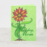 Cartão Happy Birthday Mom Greeting Card<br><div class="desc">Wish mom a happy birthday with this one-of-a-kind greeting card.  This design is fully customizable,  so click "Customize it" to modify the design or add a message to the inside.  Artwork © Lydia "PrairieGhost" Jacobs 2010</div>