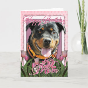 Cartão Happy Birthday Mom - Rottweiler - SambaParTi