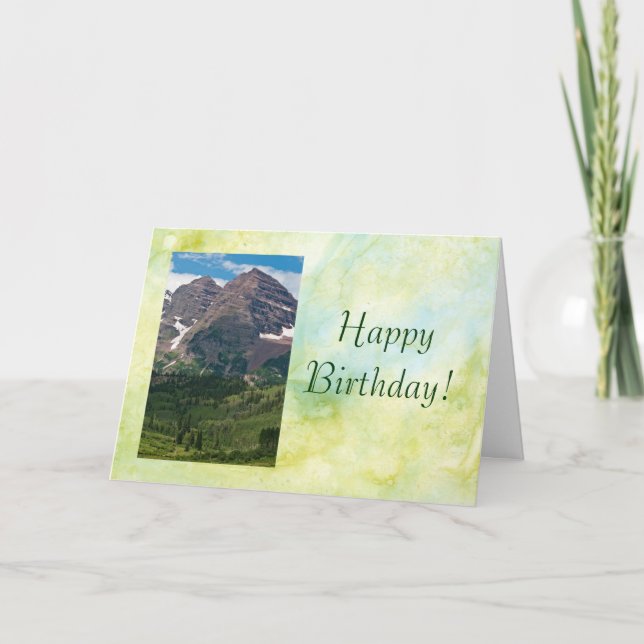 Cartão Happy Birthday Mountain Peak Card (Frente)