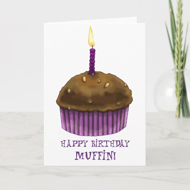 Cartão Happy Birthday Muffin (Frente)