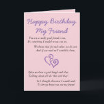 Cartão Happy Birthday My Friend<br><div class="desc">words of friendship for any Birthday</div>