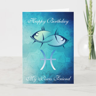 Cartão Happy Birthday My Pisces Friend Card