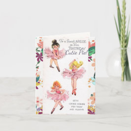 Cartão Happy Birthday "Niece" Three Ballerinas Card