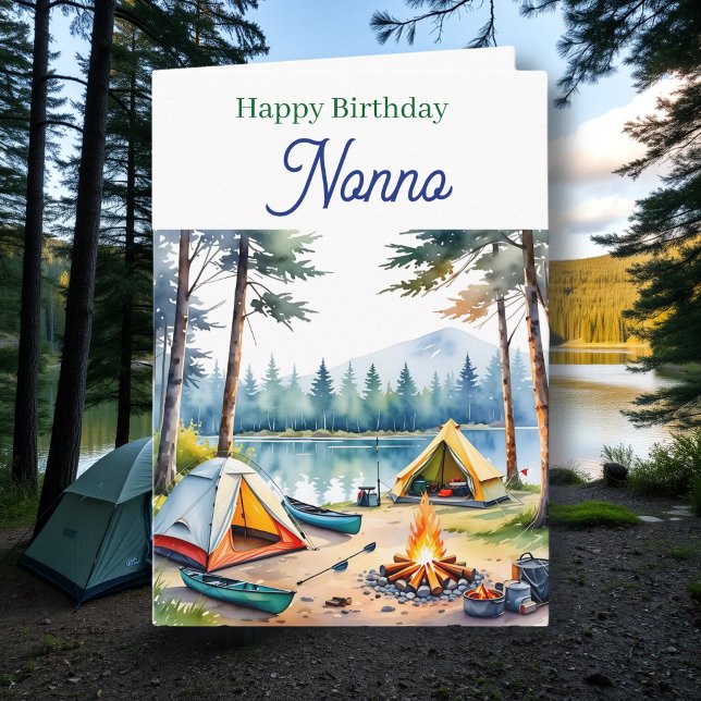 Cartão Happy Birthday Nonno | Campsite Poem (Criador carregado)
