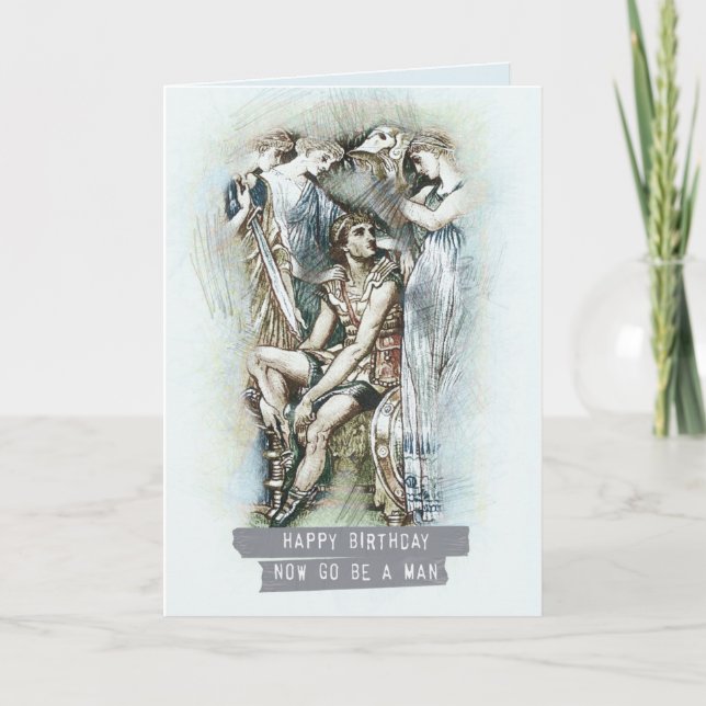 Cartão Happy Birthday, Now Go Be a Man (Frente)