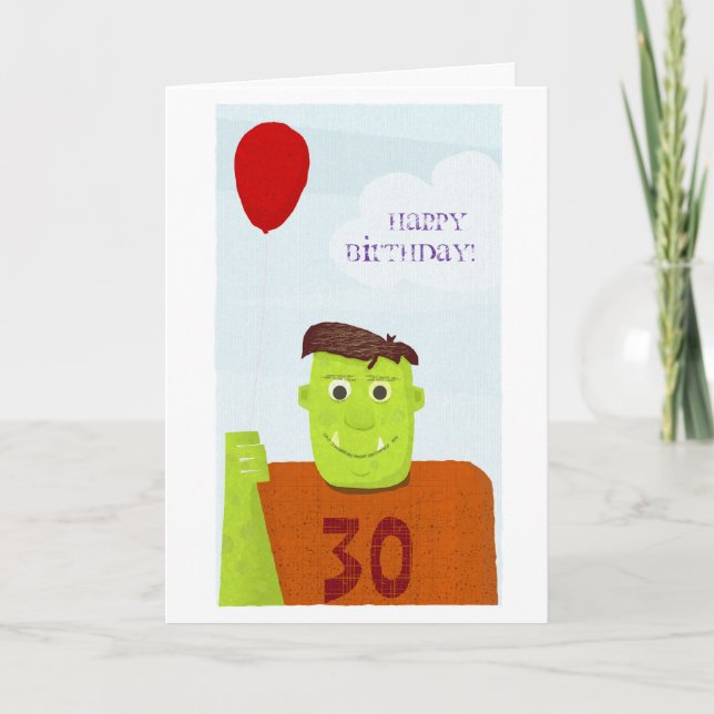 Cartão Happy Birthday Ogre (editable text) (Frente)