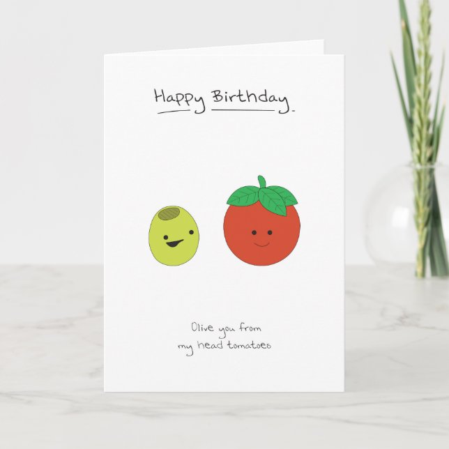 Cartão Happy Birthday - Olive & Tomatoes (Frente)