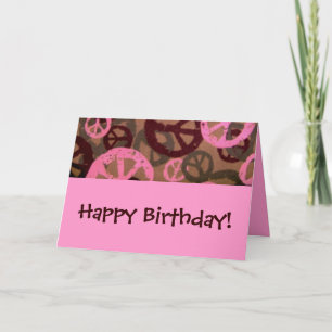 Cartão Happy Birthday!-Peace Signs Birthday Card