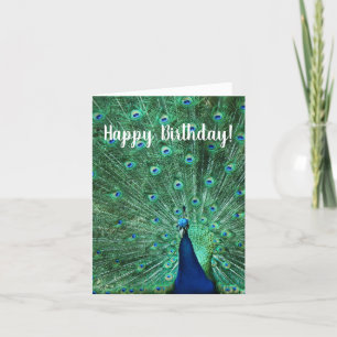 Cartão Happy Birthday Peacock Greeting Card